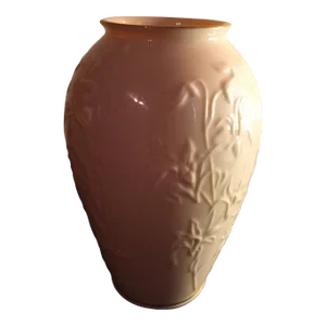 1980s Lenox Embossed Porcelain Gold Rimmed Vase