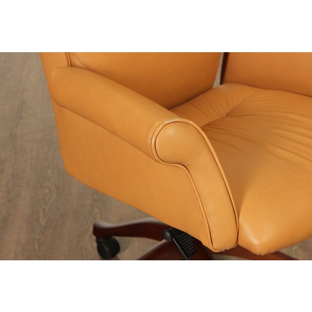 Leathercraft Tufted Leather Executive Office Armchair For Sale - Image 9 of 18