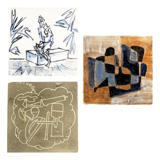 Ceramic Bottle Coasters, France, 1960, Set of 3 For Sale