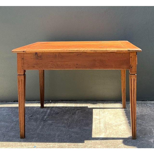Vintage Boho Patinated Two Drawer Farm Table For Sale - Image 11 of 12