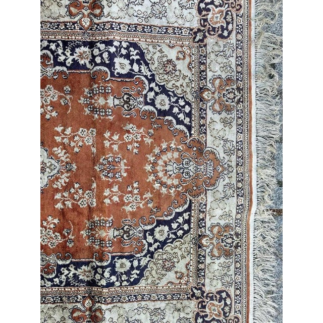 Textile Vintage Sino Qom Silk Rug, 1990s For Sale - Image 7 of 18
