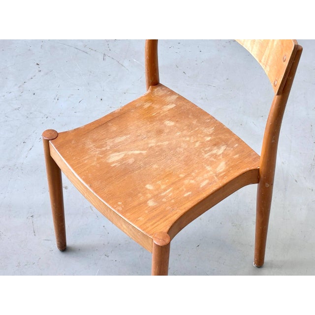 Portex Stacking Chair by Peter Hvidt & Orla Mølgaard-Nielsen for Fritz Hansen, Denmark, 1945 For Sale - Image 9 of 16
