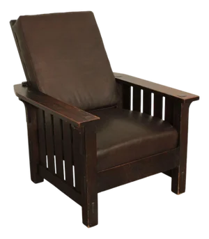 L & JG Stickley Antique Mission Oak and Leather Morris Chair