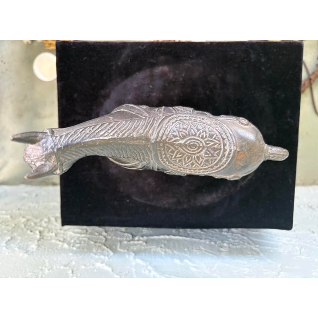 1970s Vintage Cast Metal Horse Sculpture With Ornate Saddle Detailing For Sale - Image 5 of 8