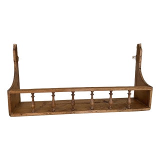 Antique Pine Wall Shelf With Galley For Sale