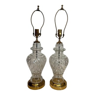 1960s Pair of Waterford Crystal Table Lamps For Sale