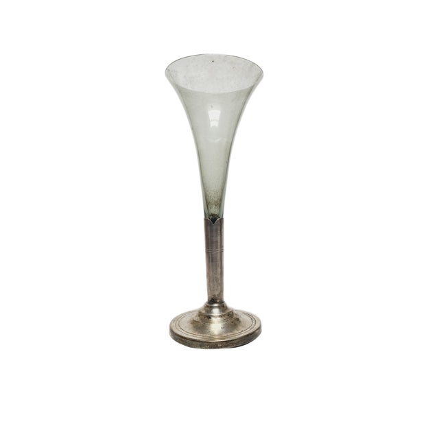 Olive Swedish Art Deco Fluted Vase, 1930s For Sale - Image 8 of 8