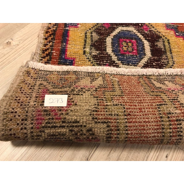 1960s Vintage Turkish Small Rug - 1′7″ × 2′11″ For Sale - Image 4 of 6