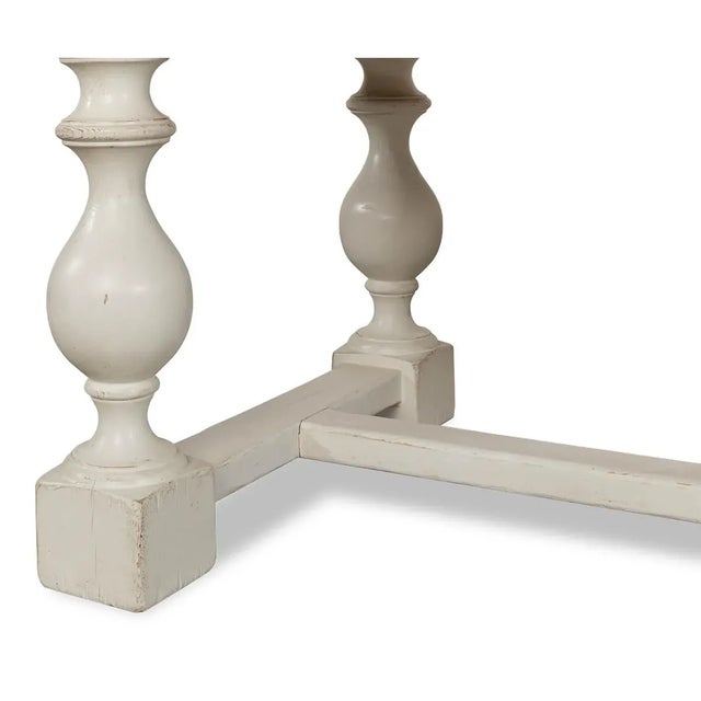 2020s English Country Antique White Dining Table For Sale - Image 5 of 12