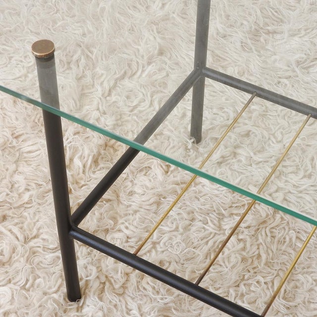 Metal Mid-Century Coffee Table with Magazine Rack in the style of Pierre Guariche, France, 1950s For Sale - Image 7 of 13