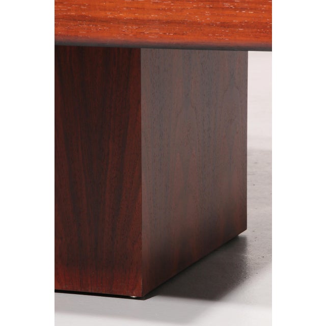 Brutalist Coffee Table with Copper Top and Wooden Base, 1970s For Sale - Image 4 of 12