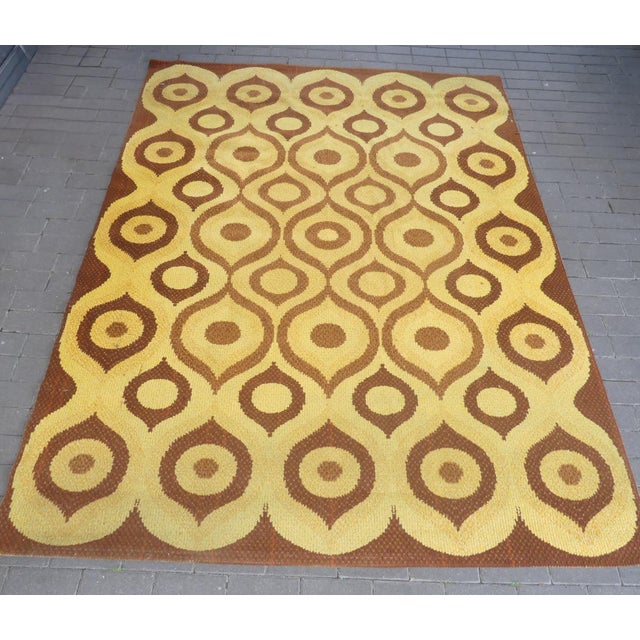 Large Space Age Rug with Pattern, 1970s For Sale - Image 12 of 12