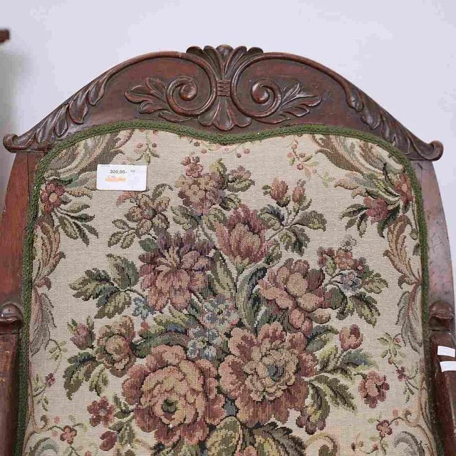 Brown Antique Armchair in Walnut, 1800 For Sale - Image 8 of 11