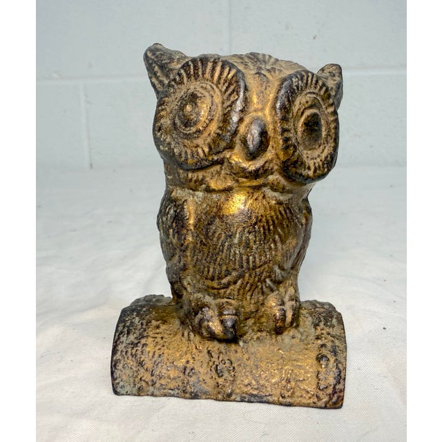 This rare antique early 1900's cast Iron perched owl still bank by A.C. Williams is a unique and collectible piece with an...