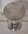 Vintage Table Lamp with Chrome-Plated Metal Base and Clear Relief Glass Shade by Ets, 1970s For Sale - Image 4 of 8
