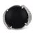 Contemporary Mid Century Onyx Diamond Platinum Cocktail Ring, Size 5.75 For Sale - Image 3 of 6