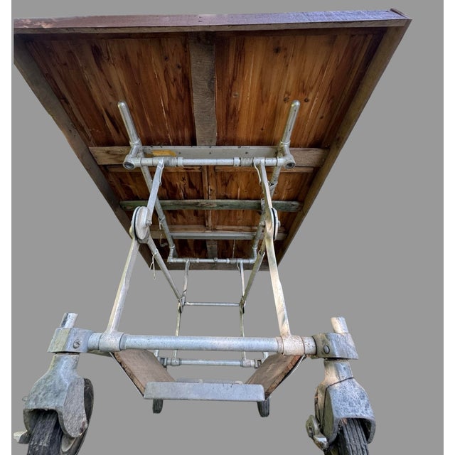 Wood Primitive Medical Industrial Repurposed Country Scrub Top Table For Sale - Image 7 of 12