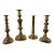 Group of Four English Polished Brass Candlesticks Different Sizes, 19th Century For Sale