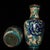 Chinese Pair of Chinese Cloisonné Enamel Vases With Floral & Bird Motif For Sale - Image 3 of 9