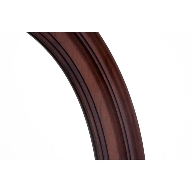 Traditional Late 19th Century Oval Mirror in a Mahogany Frame, Northern Europe For Sale - Image 3 of 4