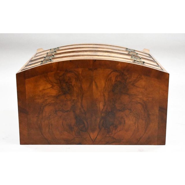 Wood Early 20th Century Figured Walnut Bow Front Chest of Drawers, 1930 For Sale - Image 7 of 8