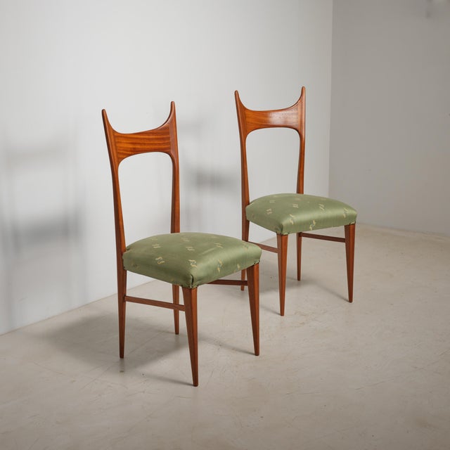 Italian Side Chairs in Exotic Wood, 1950s, Set of 2 For Sale - Image 11 of 12
