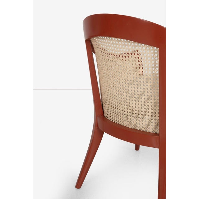 Harvey Probber Set of Four Occasional Chairs, Salmon Lacquer & Cane, 1960c For Sale - Image 12 of 17