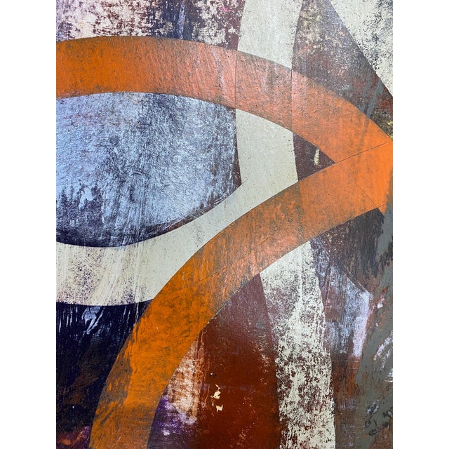 Abstract William Finlayson Jr. Original Mixed Media Painting on Panel “Burnt Orange Ribbons” 2020 For Sale - Image 3 of 6