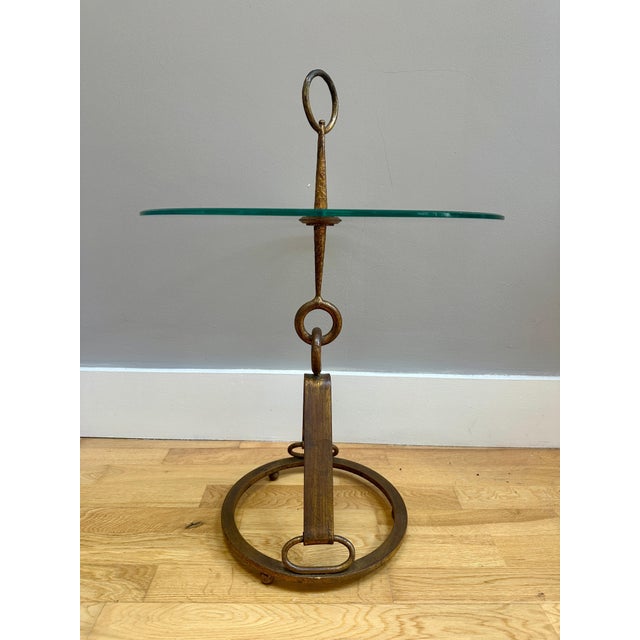 Vintage Circular Side Table in Gilt Wrought Iron by Giovanni Banci for Hermes, 1950 For Sale - Image 13 of 14