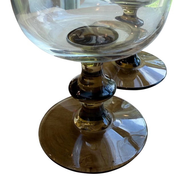 Up for sale is a beautiful vintage set of four (4) Mid-Century Modern stemware glasses made by Libbey in their popular...