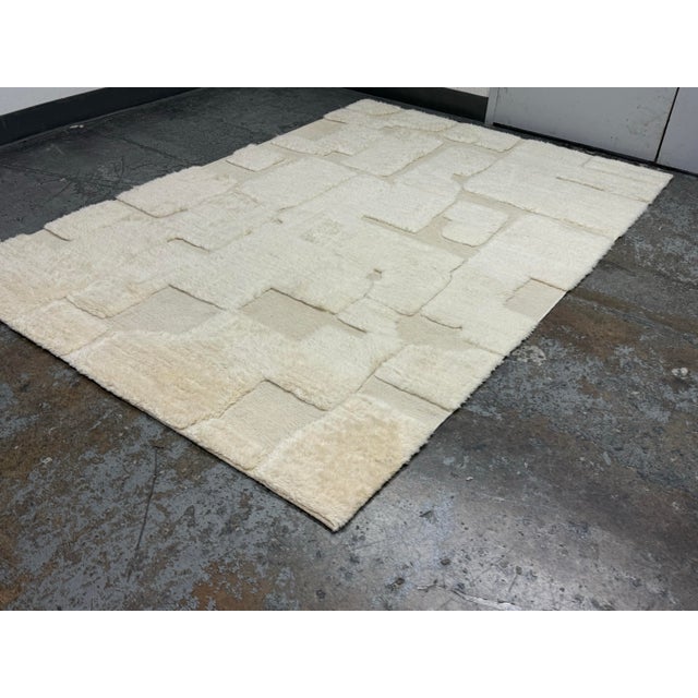 Textile 6ft × 9ft 1in Restoration Hardware Ilyas Ivory Wool Rug For Sale - Image 7 of 12