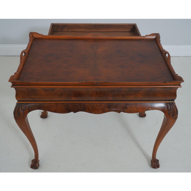 Italian Chippendale Style Olivewood Tea Table For Sale - Image 17 of 18