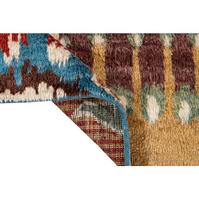 Abstract Colorful Modern Moroccan Handmade Wool Rug For Sale - Image 3 of 13