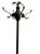Antique Victorian Federal Style Brass, Wood, and Wrought Iron Coat Rack With Eagle Finial For Sale - Image 4 of 7