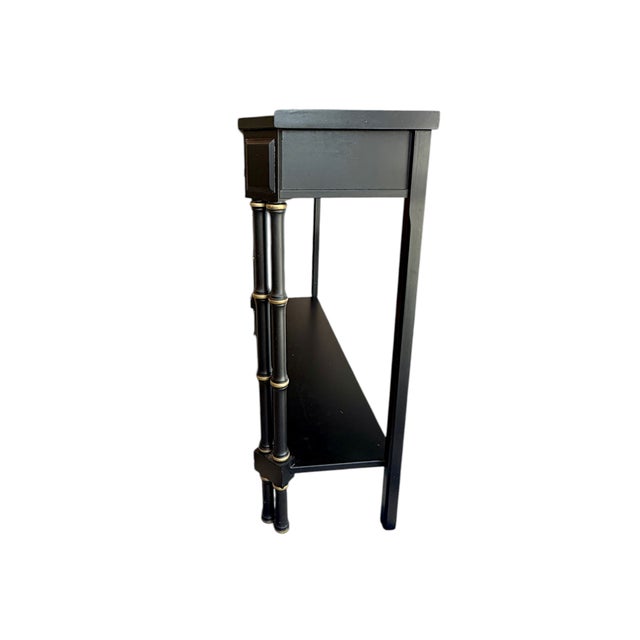 Black Faux Bamboo Console Table For Sale In West Palm - Image 6 of 8