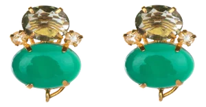 Agnes Studs, Green, Clip On