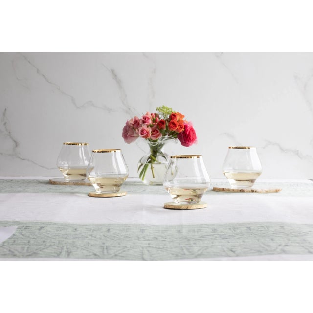 Glass VIETRI Contessa Gold Wine Glass For Sale - Image 7 of 8