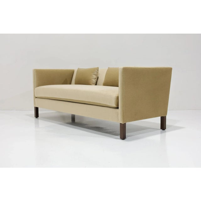 Mid-Century Modern Mid-20th Century Tuxedo Sofa by Edward Wormley for Dunbar in Mohair Upholstery For Sale - Image 3 of 8