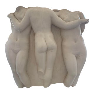 Vintage Italian the Three GRACES.-Plaster Relief, Souvenir of Grand Tour. For Sale