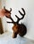 1960s Hanging Stag Head Leather Deer Head Wall Mounted Sculpture Wall Decor For Sale In Greensboro - Image 6 of 10
