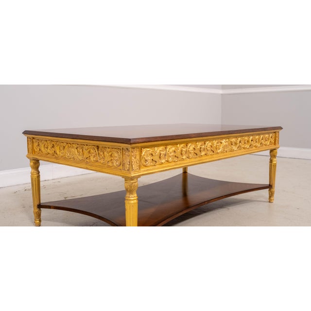 Wood Jonathan Charles Versailles Gold Base Coffee Table For Sale - Image 7 of 14