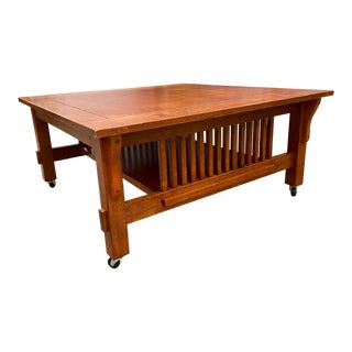 Vintage Stickley Style Coffee Table For Sale