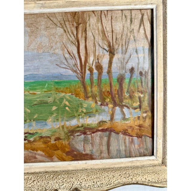 French Vintage, French, Oil on Board, Framed Landscape Painting For Sale - Image 3 of 8