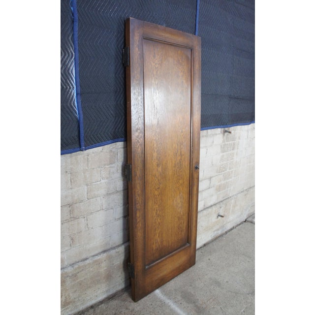 Early 20th C. Reclaimed Spanish Revival Oak Mirrored Bedroom Closet Door For Sale - Image 9 of 13
