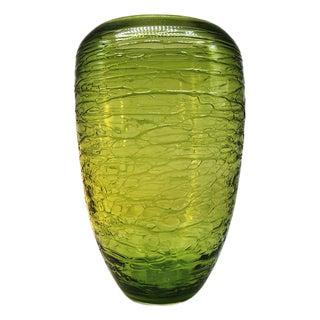 Handmade Green Murano Glass Vase, Italy, 1970s For Sale