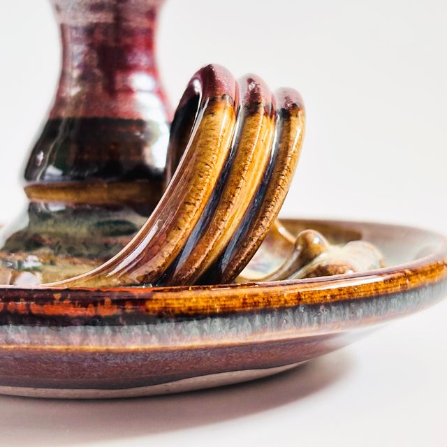 Late 20th Century Vintage Studio Pottery Candle Holder For Sale - Image 5 of 12