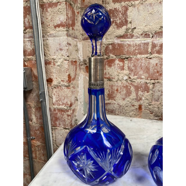 Vintage 1970s Blue Bottles, Italy - a Pair For Sale In Los Angeles - Image 6 of 9