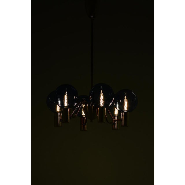 Metal Ceiling Lamp with Blue Glass Globe from Hans-Agne Jakobsson, 1960s For Sale - Image 7 of 12