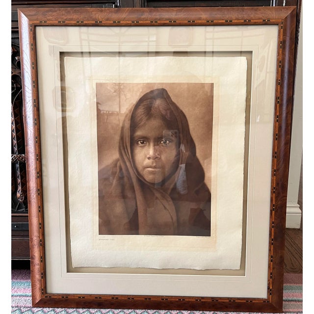 Original Edward Curtis photo, circa 1907, titled Qahtatika. Plate 56, photogravure by John Anderson and Son. Watermark on...