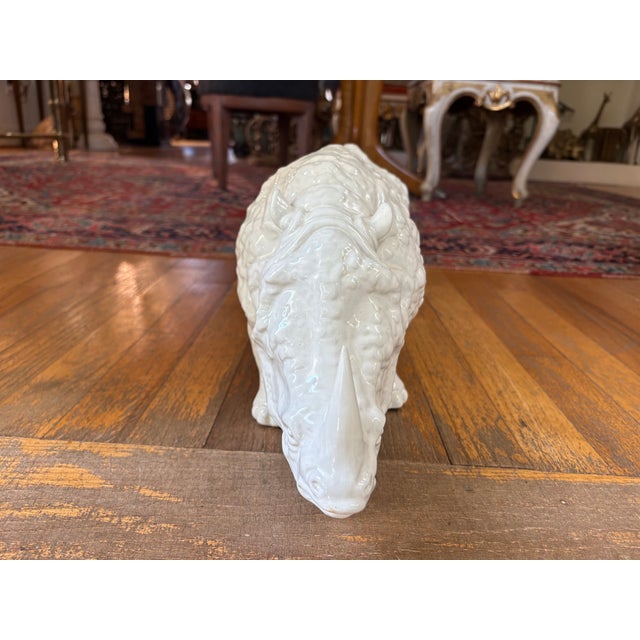 1960s Italian Modern Glazed Ceramic Rhinoceros For Sale In Houston - Image 6 of 11